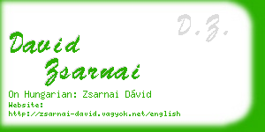 david zsarnai business card